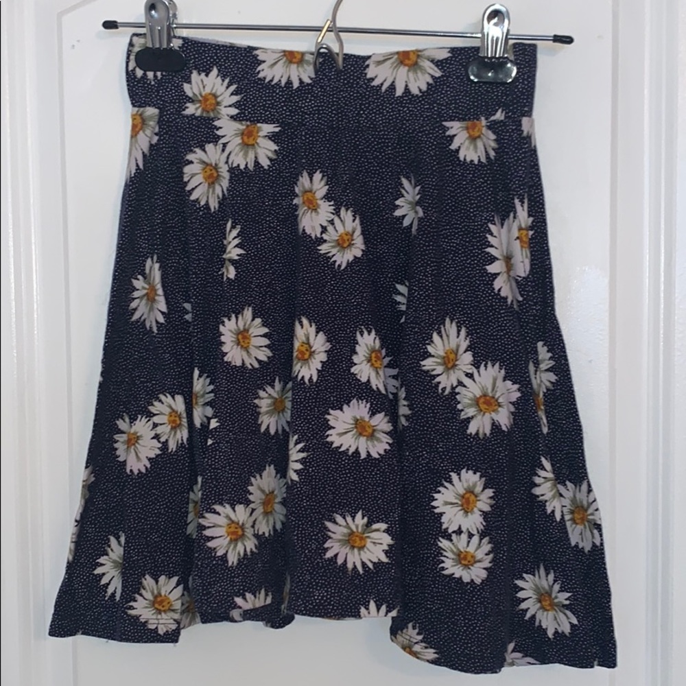 Navy Blue Sunflower Skater Skirt